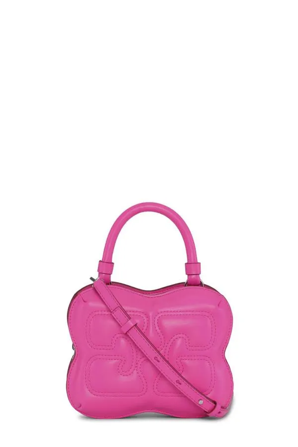 AccessoriesBags GANNI Mini Bags Small Pink Butterfly Crossbody Bag Shocking Pink