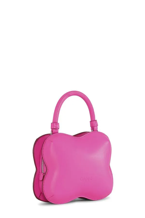 AccessoriesBags GANNI Mini Bags Small Pink Butterfly Crossbody Bag Shocking Pink