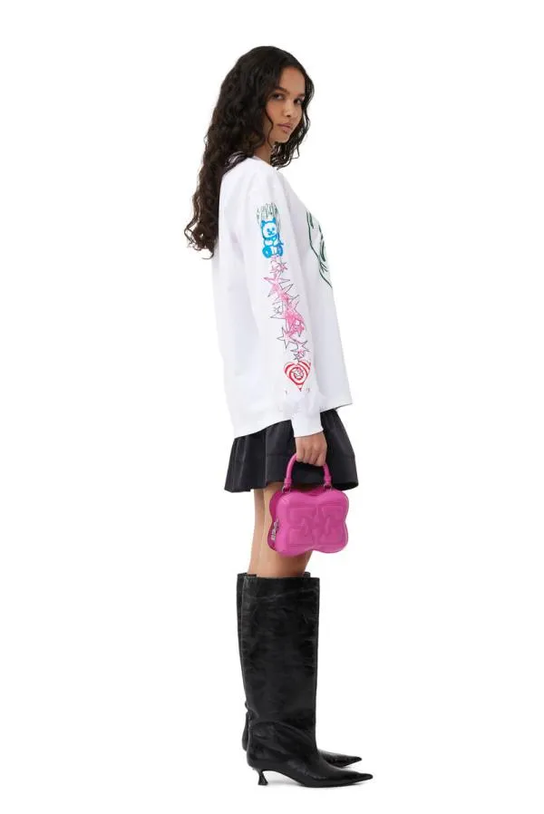 AccessoriesBags GANNI Mini Bags Small Pink Butterfly Crossbody Bag Shocking Pink
