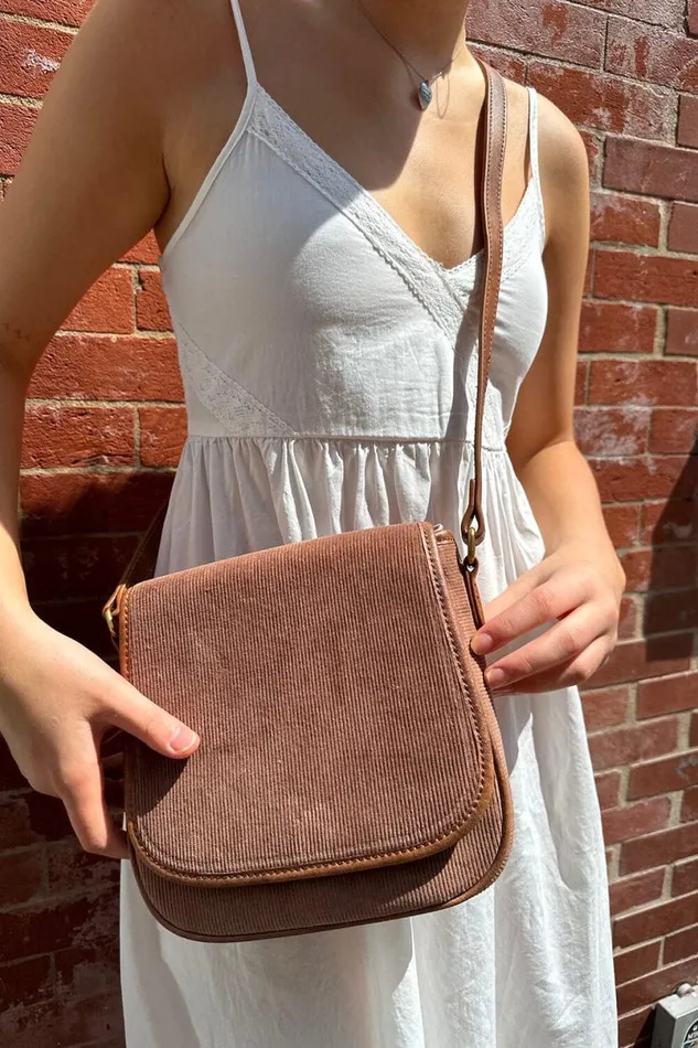 Accessories Corduroy Saddle Bag Brandy Melville BAGS and BACKPACKS
