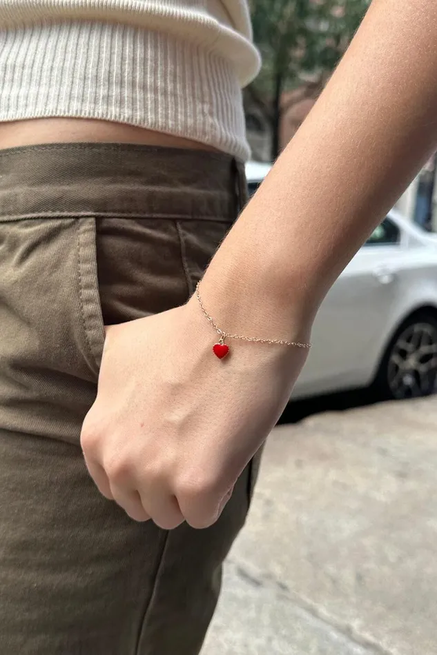 Accessories Red Heart Bracelet Brandy Melville JEWELRY