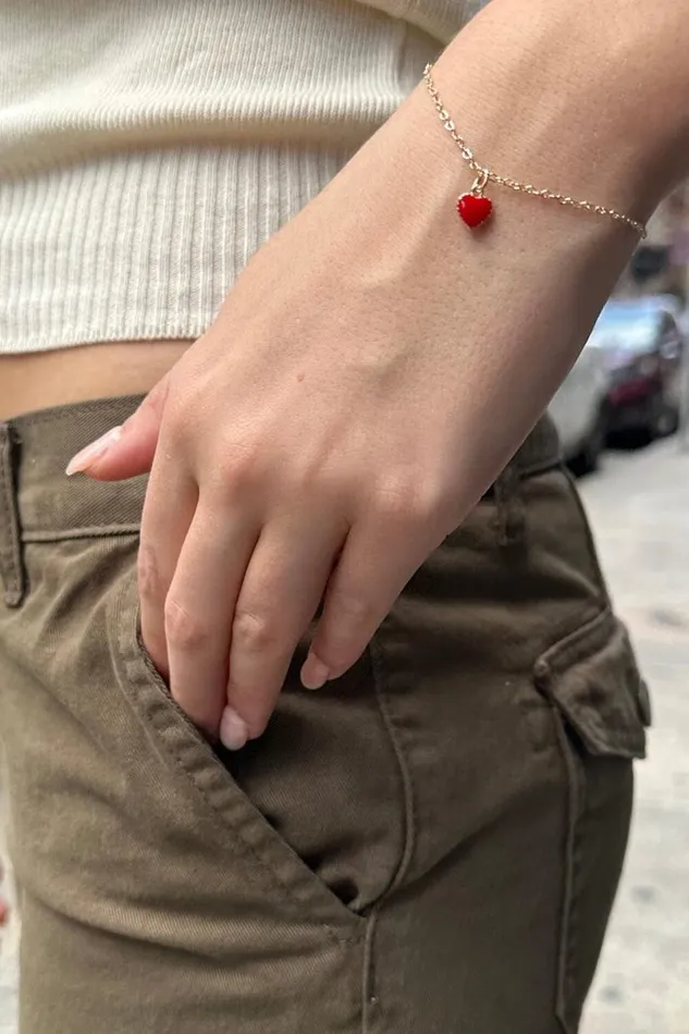 Accessories Red Heart Bracelet Brandy Melville JEWELRY