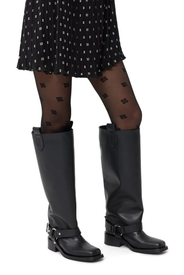 AccessoriesShoes GANNI Boots Black UnderKnee Biker Boots Black AccessoriesShoes GANNI Boots Black UnderKnee Biker Boots Black