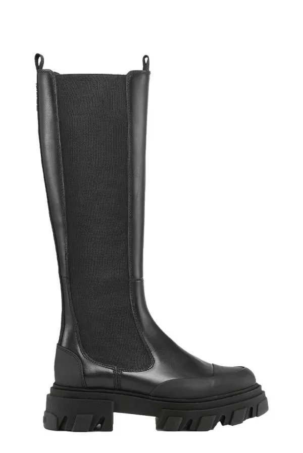 AccessoriesShoes GANNI Boots Cleated High Chelsea Boots Black