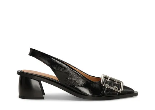 AccessoriesShoes GANNI Buckle Shoes Black Feminine Buckle Slingback Pumps Black AccessoriesShoes GANNI Buckle Shoes Black Feminine Buckle Slingback Pumps Black