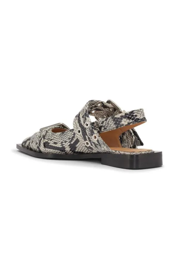 AccessoriesShoes GANNI Buckle Shoes Snake Printed Chunky Buckle Ballerinas Sand AccessoriesShoes GANNI Buckle Shoes Snake Printed Chunky Buckle Ballerinas Sand