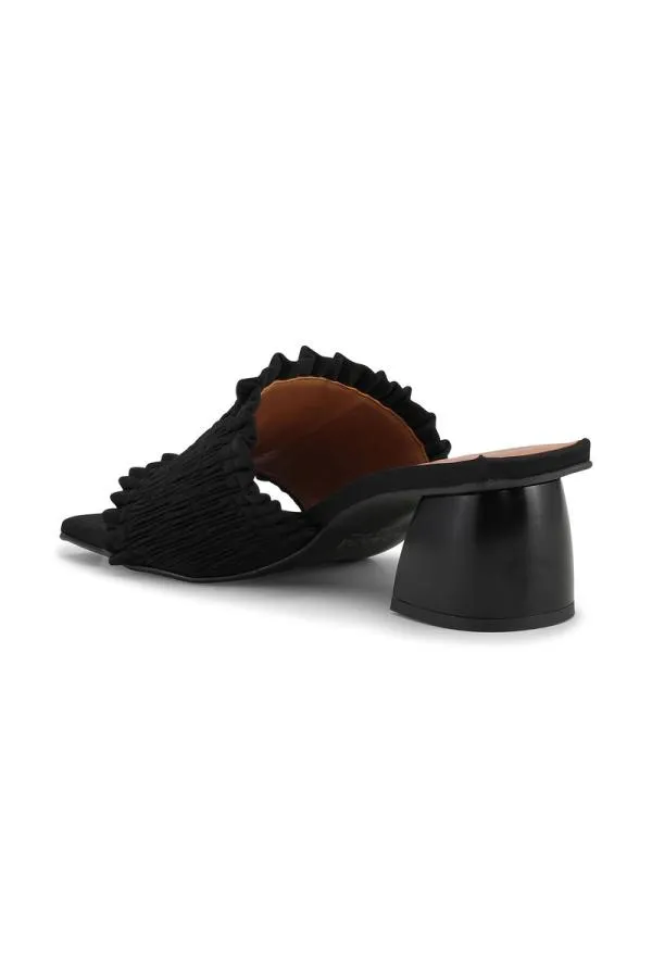 AccessoriesShoes GANNI Mules Smock Kitten Heel Mules Black AccessoriesShoes GANNI Mules Smock Kitten Heel Mules Black