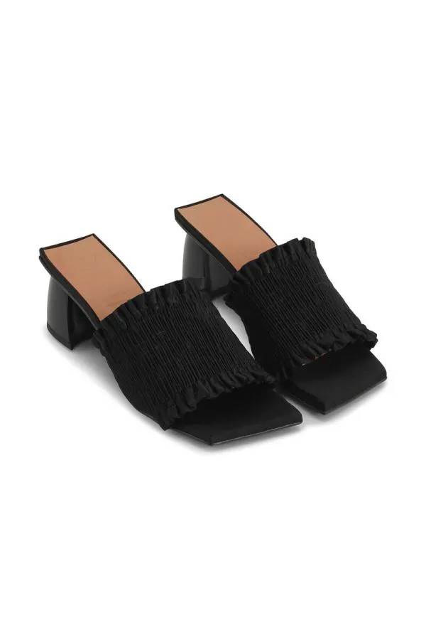 AccessoriesShoes GANNI Mules Smock Kitten Heel Mules Black AccessoriesShoes GANNI Mules Smock Kitten Heel Mules Black