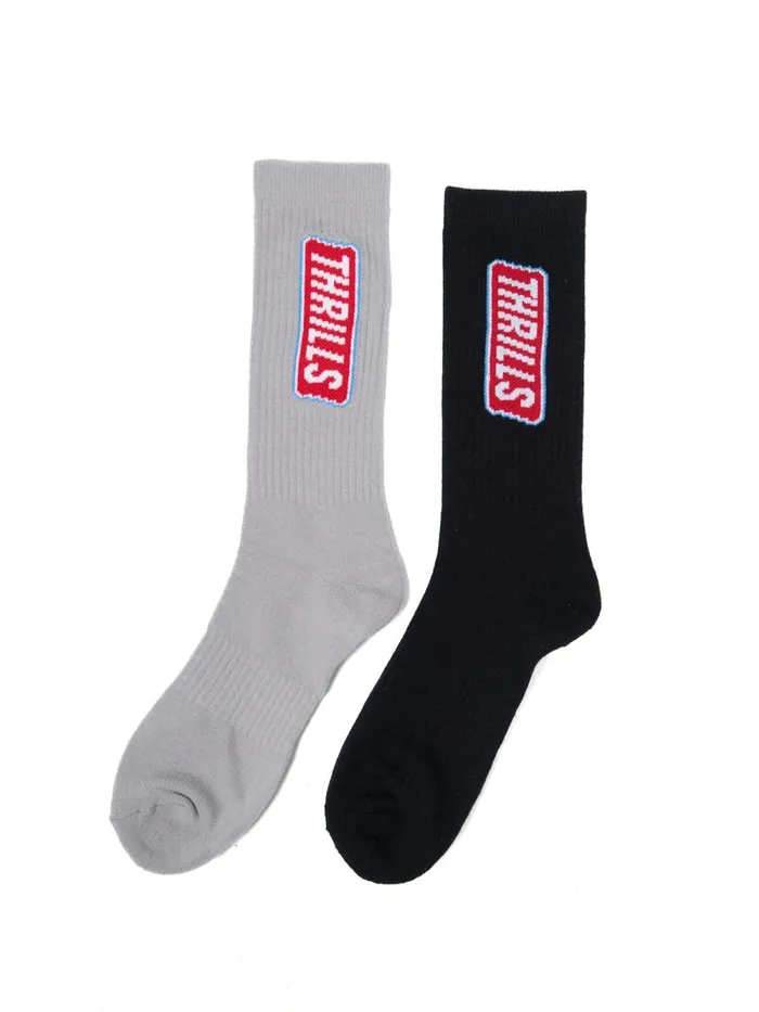 Accessories Slappy 2 Pack Sock Blackgrey Marle Thrills Socks