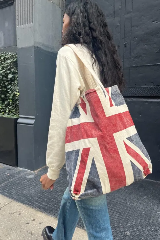 Accessories Union Jack Cotton Tote Bag Brandy Melville BAGS and BACKPACKS
