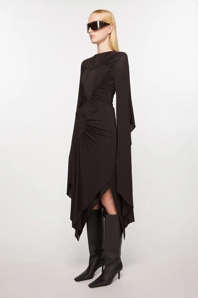 Acne Studios Asymmetric Midi Skirt Chestnut Brown Women Skirts