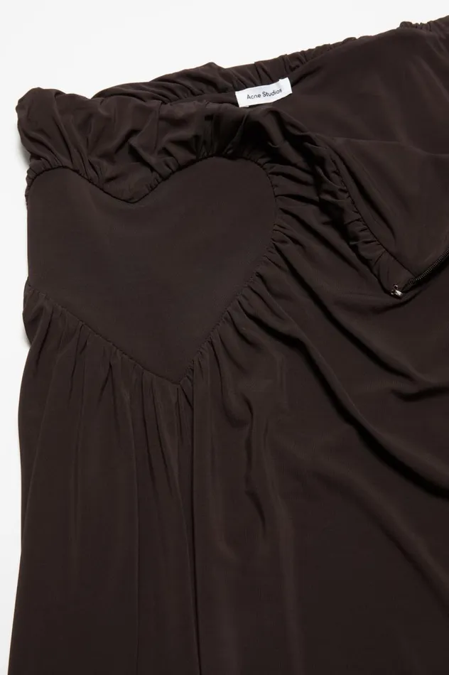 Acne Studios Asymmetric Midi Skirt Chestnut Brown Women Skirts