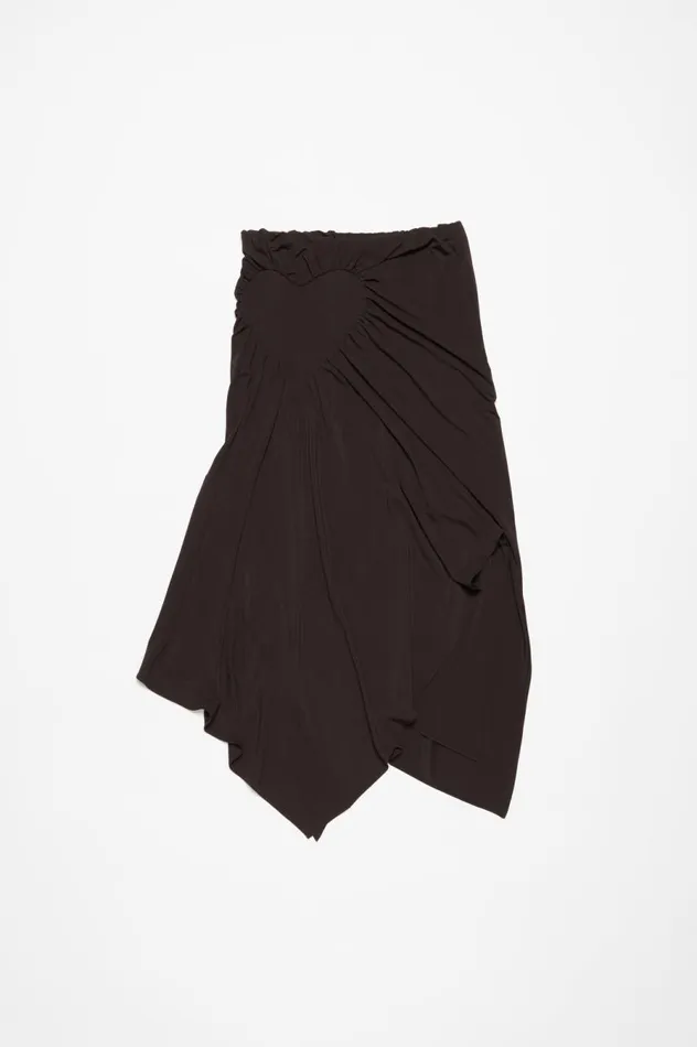 Acne Studios Asymmetric Midi Skirt Chestnut Brown Women Skirts