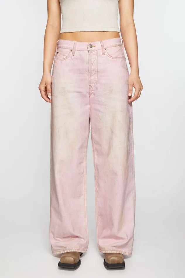 Acne Studios Baggy Fit Jeans 8211 1981F Pale Pink Women Jeans