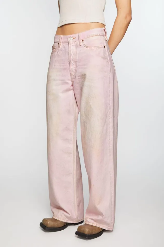 Acne Studios Baggy Fit Jeans 8211 1981F Pale Pink Women Jeans