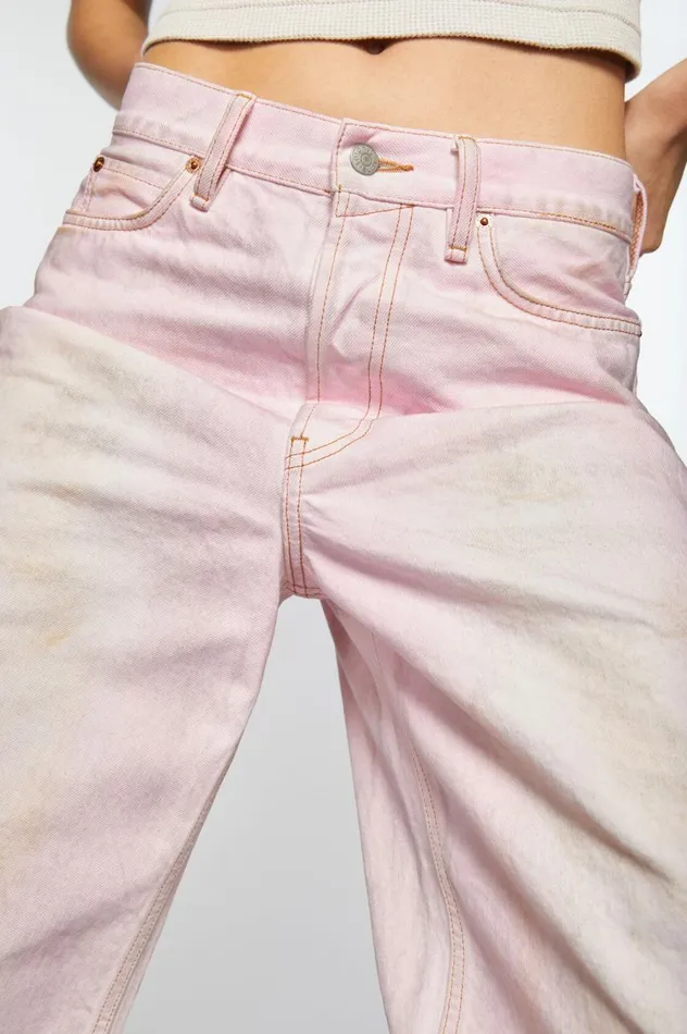 Acne Studios Baggy Fit Jeans 8211 1981F Pale Pink Women Jeans