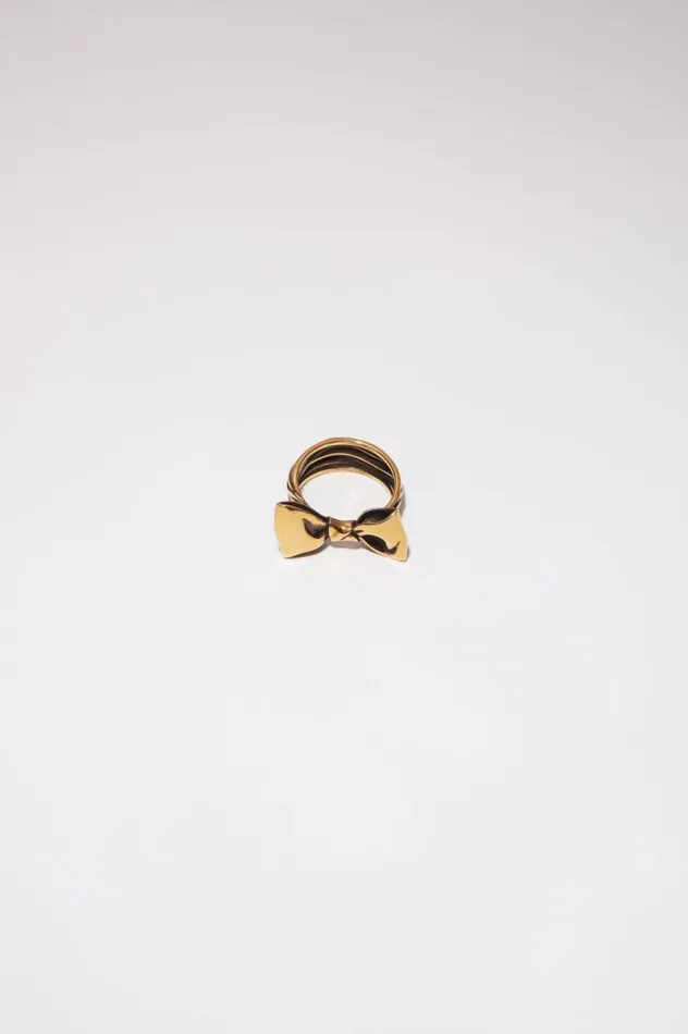 Acne Studios Bow Ring Antique Gold Men Jewellery