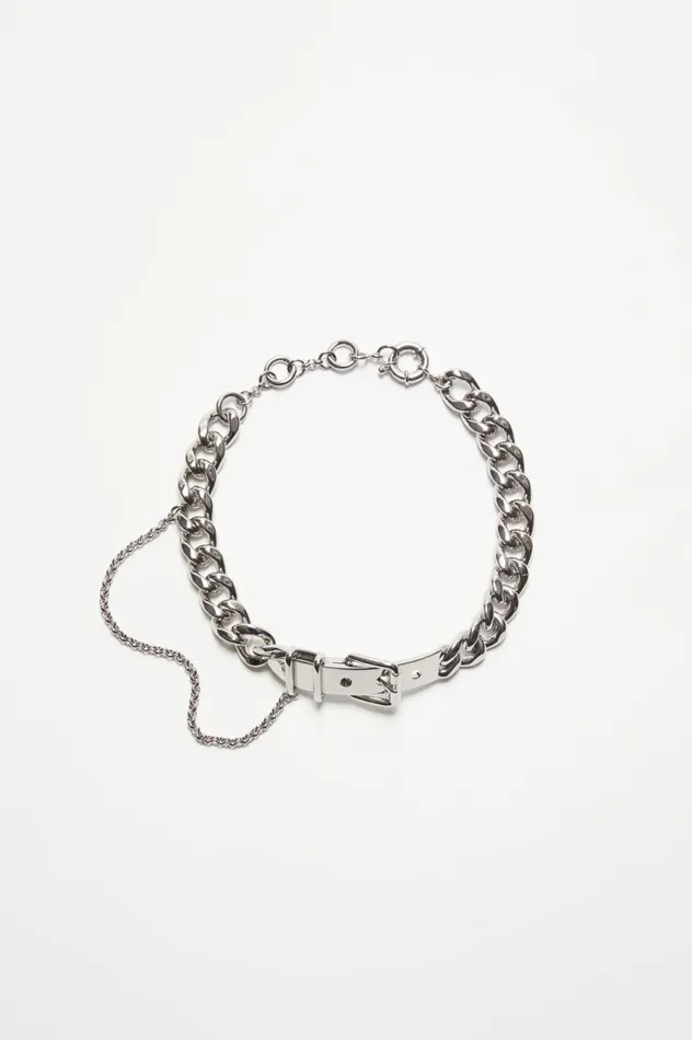 Acne Studios Buckle Chain Necklace Silver Men Jewellery