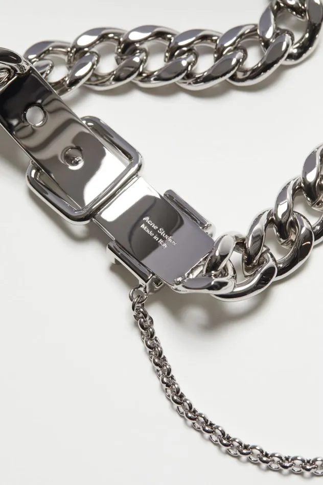 Acne Studios Buckle Chain Necklace Silver Men Jewellery