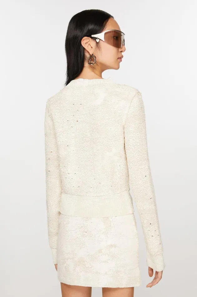 Acne Studios Cardigan Asymmetric Buttonup Off White Women Knitwear