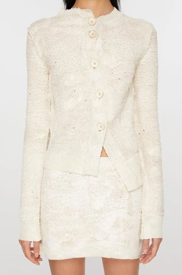 Acne Studios Cardigan Asymmetric Buttonup Off White Women Knitwear