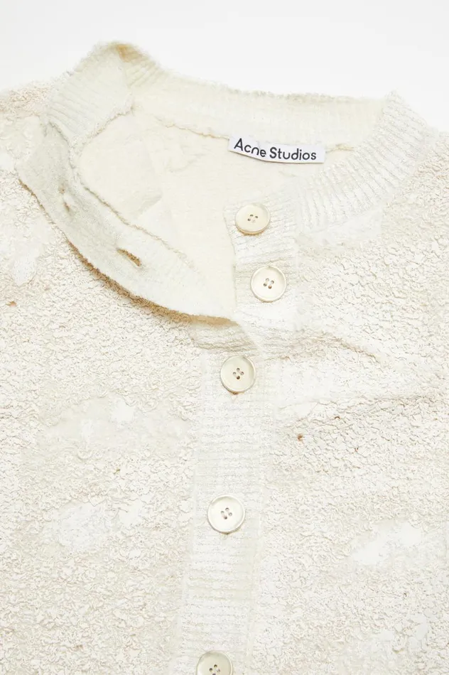 Acne Studios Cardigan Asymmetric Buttonup Off White Women Knitwear