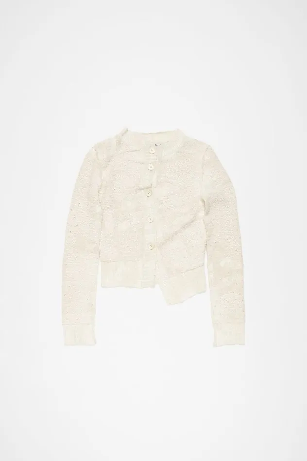Acne Studios Cardigan Asymmetric Buttonup Off White Women Knitwear