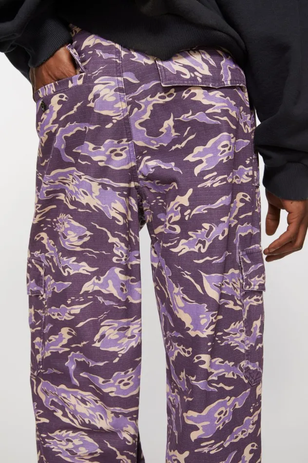 Acne Studios Cargo Print Trousers Purple Multi Men Trousers