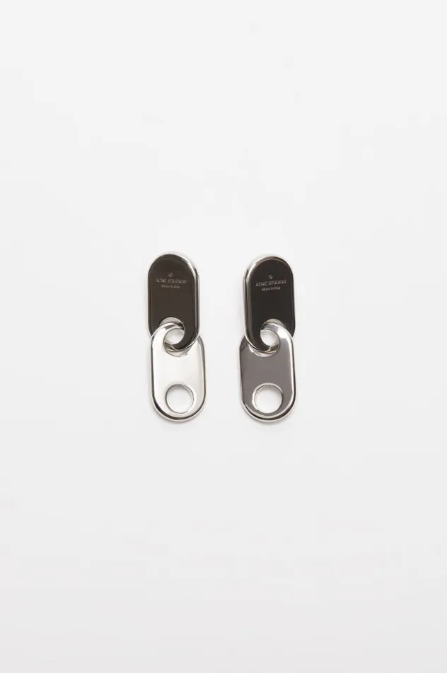 Acne Studios Chain Lock Earring Silver Men Jewellery