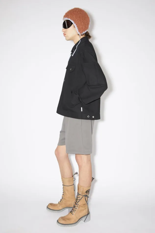 Acne Studios Cotton Blend Overshirt Black Men Outerwear