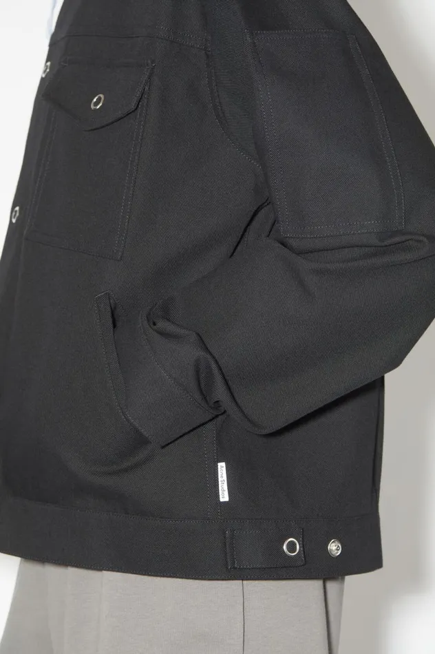 Acne Studios Cotton Blend Overshirt Black Men Outerwear