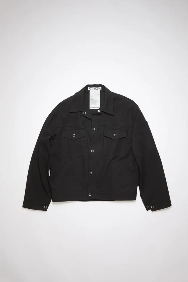 Acne Studios Cotton Blend Overshirt Black Men Outerwear