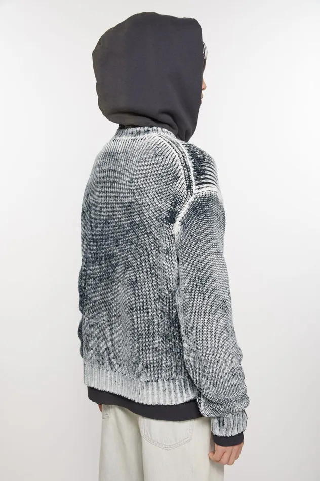 Acne Studios Crew Neck Jumper Blackwhite Men Knitwear