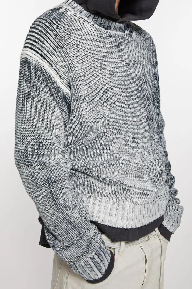 Acne Studios Crew Neck Jumper Blackwhite Men Knitwear