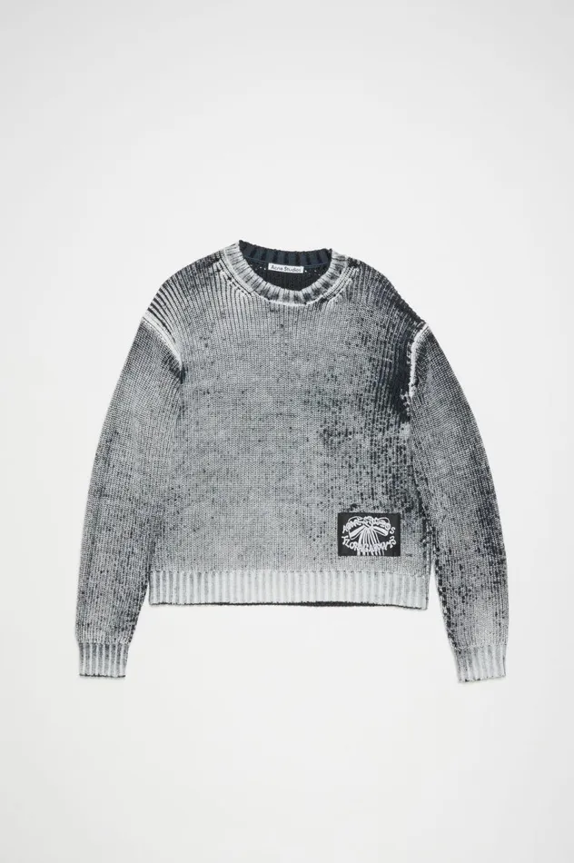 Acne Studios Crew Neck Jumper Blackwhite Men Knitwear