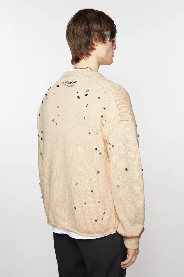 Acne Studios Crew Neck Sweater Warm White Men Knitwear