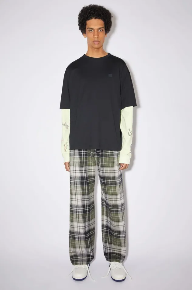 Acne Studios Crew Neck Tshirt Relaxed Fit Black Women Tshirts