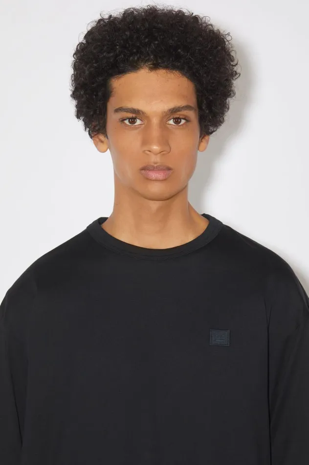 Acne Studios Crew Neck Tshirt Relaxed Fit Black Women Tshirts