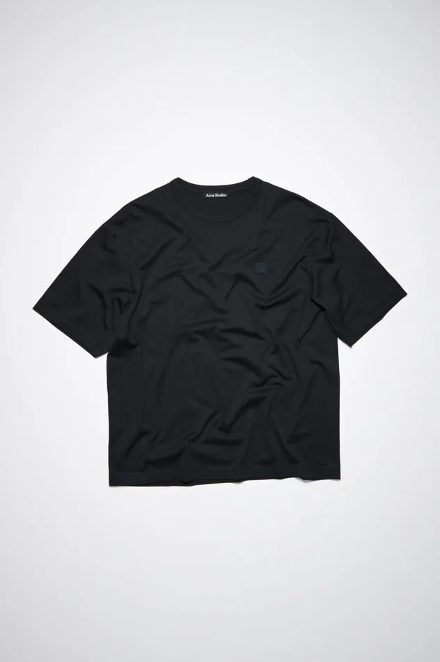Acne Studios Crew Neck Tshirt Relaxed Fit Black Women Tshirts