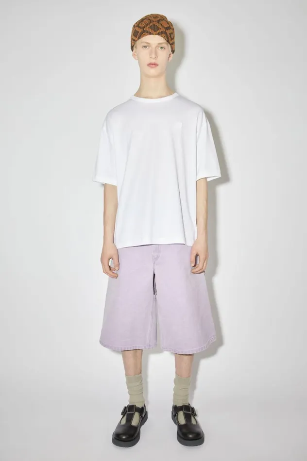 Acne Studios Crew Neck Tshirt Relaxed Fit Optic White Men Tshirts
