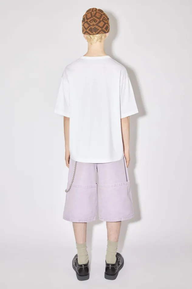 Acne Studios Crew Neck Tshirt Relaxed Fit Optic White Men Tshirts