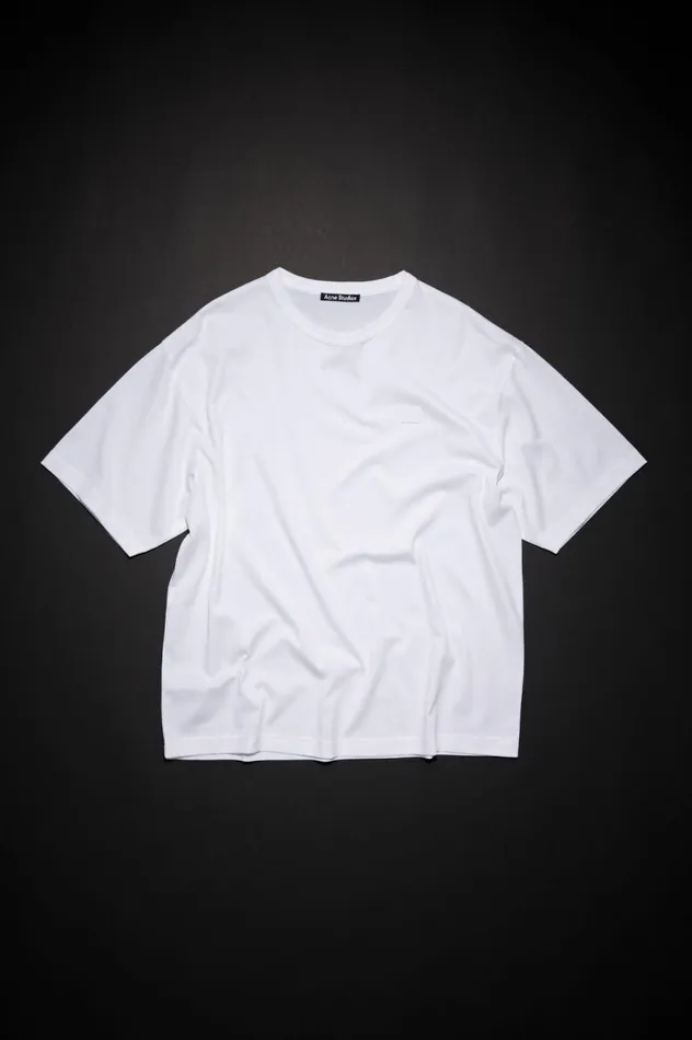 Acne Studios Crew Neck Tshirt Relaxed Fit Optic White Men Tshirts