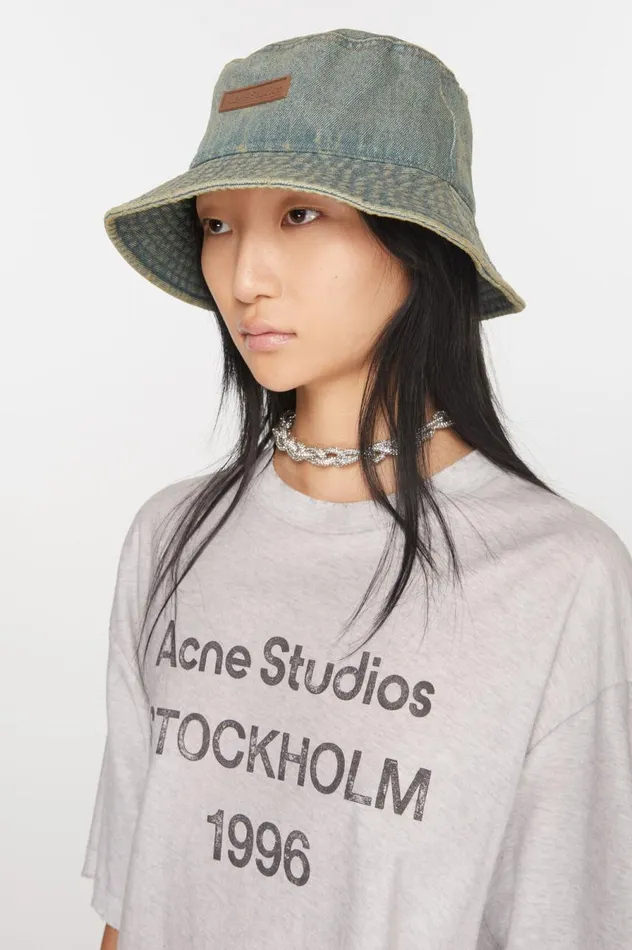 Acne Studios Denim Bucket Hat Bluebeige Men Hats