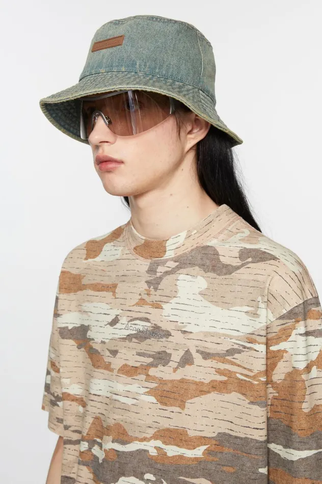 Acne Studios Denim Bucket Hat Bluebeige Men Hats
