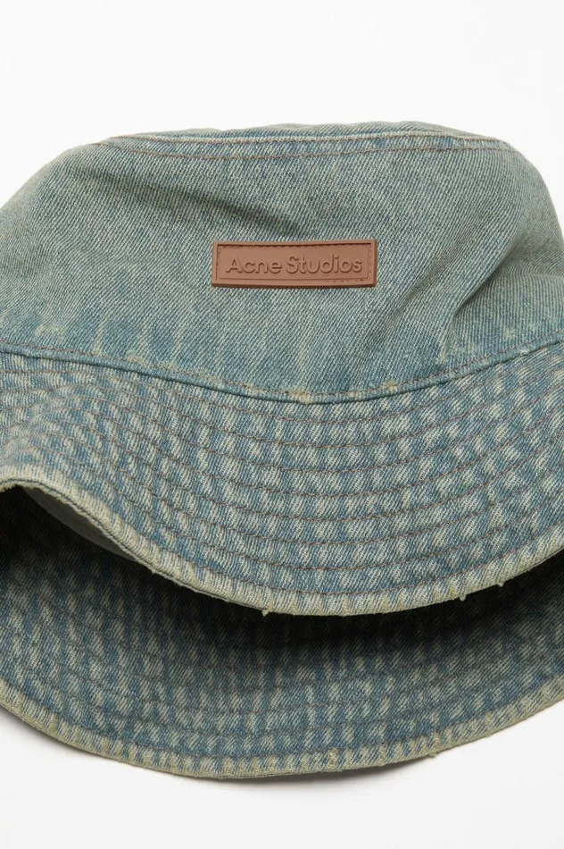 Acne Studios Denim Bucket Hat Bluebeige Men Hats