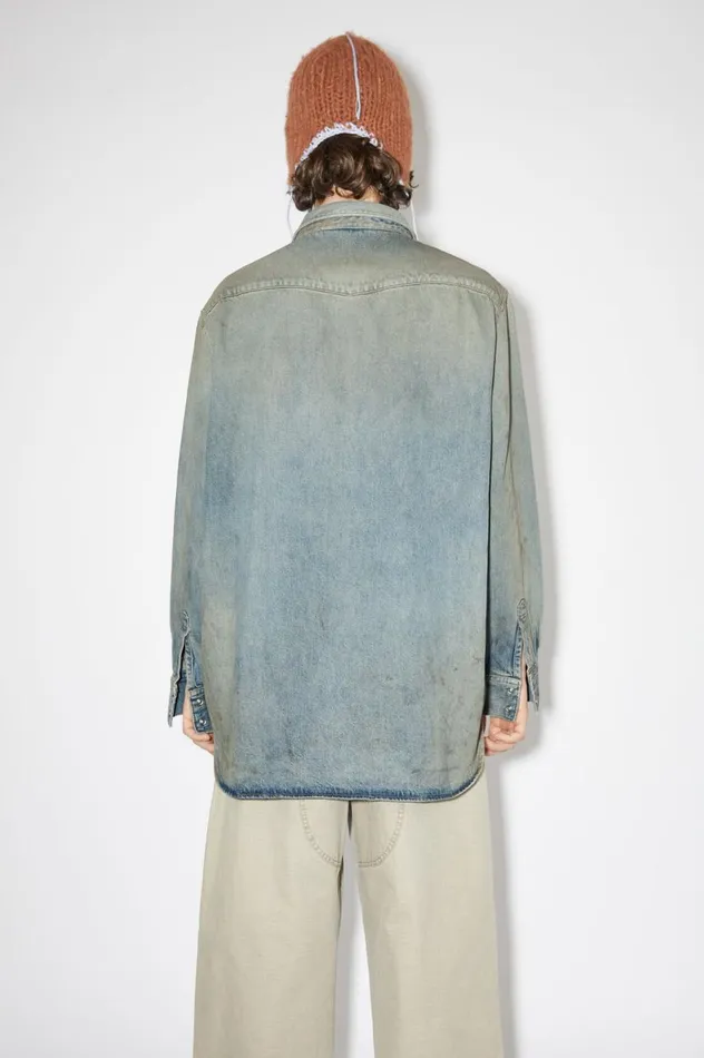 Acne Studios Denim Buttonup Shirt Mid Blue Men Shirts