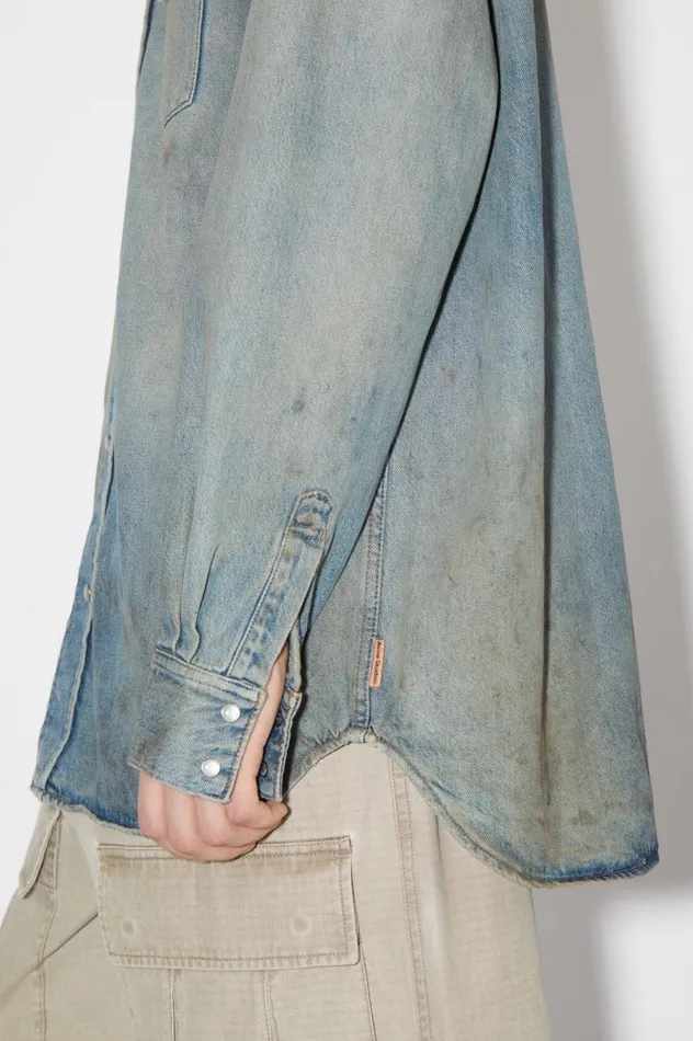 Acne Studios Denim Buttonup Shirt Mid Blue Men Shirts