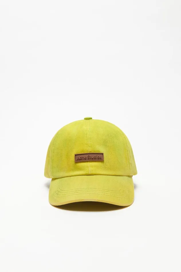 Acne Studios Denim Cap Neon Yellow Women Hats