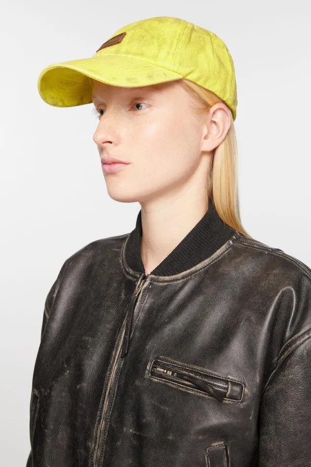 Acne Studios Denim Cap Neon Yellow Women Hats