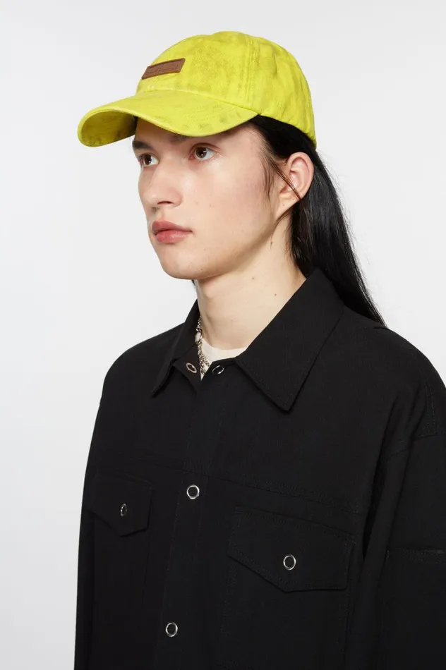 Acne Studios Denim Cap Neon Yellow Women Hats